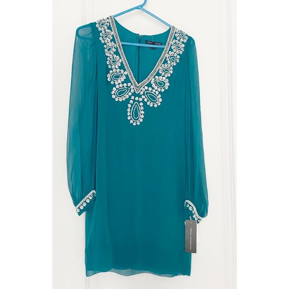 French Connection Green Bex In Teal Cocktail Dress - Picture 4 of 4